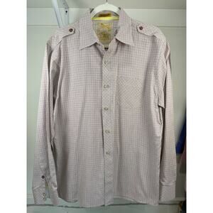 Sovereign Code Mens Long Sleeve Black Red Plaid Button Up Down Shirt Size L